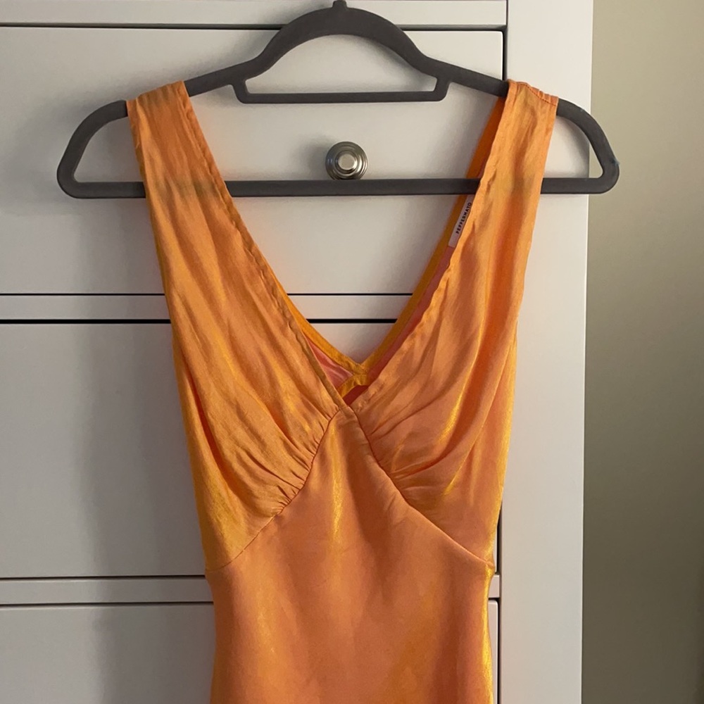 Orange Silk Slip Dress 🍊